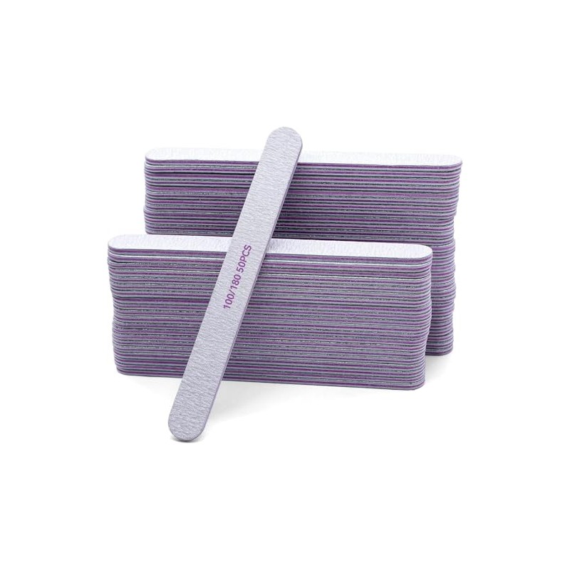 APOMOONS 50 Stück Nagelfeile 100/180 Profi Nagelfeilen für Gelnägel Feilen