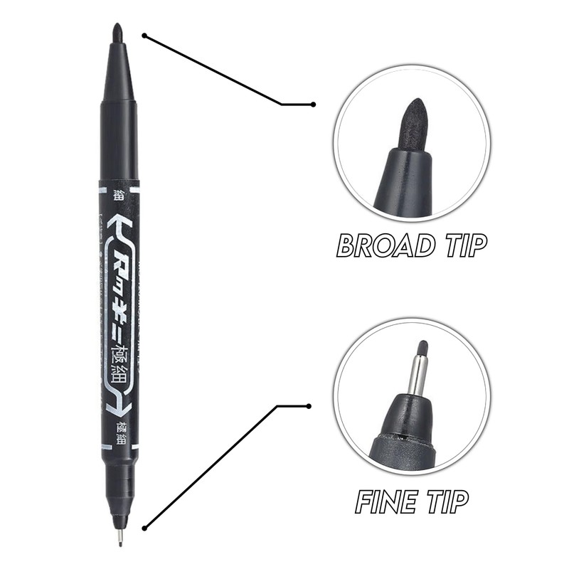 Tattoo Skin Scribe Pen Dual-Tip Marker Piercing Marking Surgical Tattooing