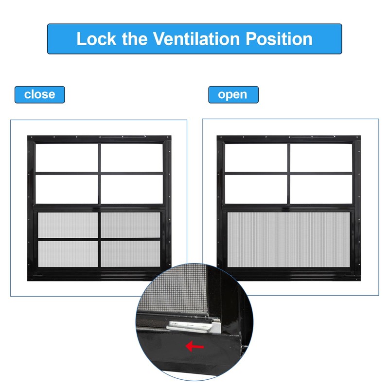 NeatiEase 2 Pack Shed Window with Black Frame, 24 x