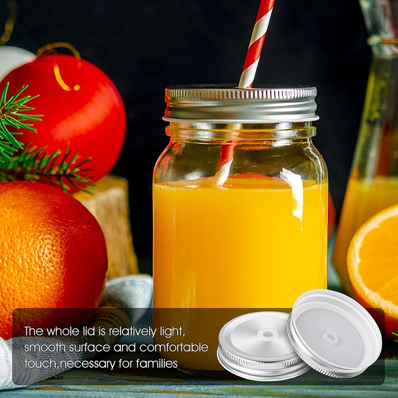 6Pack Canning Lids,Mason Jar Canning Lids with 70mm Silver Metal