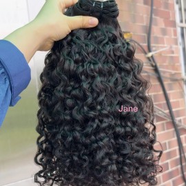 Double Weft Raw Human Hair Kinky Pixie Curl Bundles Hot Sell 100% Straight Hair Indian Curl Cuticle Aligned Natural Black Colorstyle: 1 bundle Philippine curly, color: Natural black, Stretched Length: 12 inches