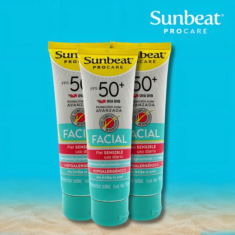 Bloqueador Solar Sunbeat Piel Sensible Fps 90g