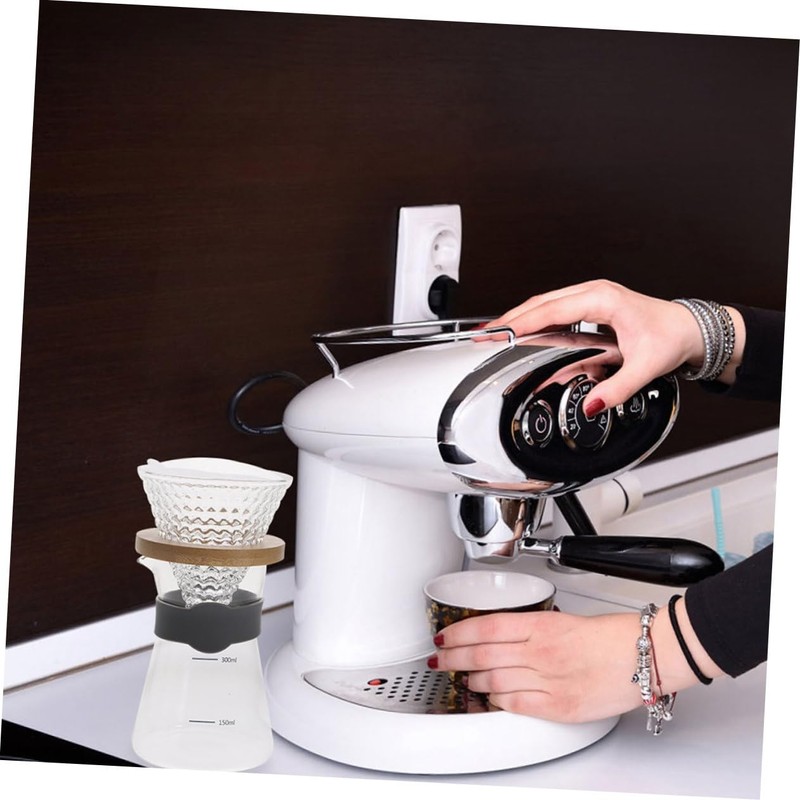 COHEALI 100Pcs Coffee Filter Paper Set Cone Shaped Espresso Filters