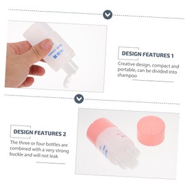 PACKOVE 3pcs Portable Travel Bottles Toiletries Leakproof Squeeze Dispenser for Shampoo Conditioner Lotion Total Capacity for Vacations Camping and Business Trips
