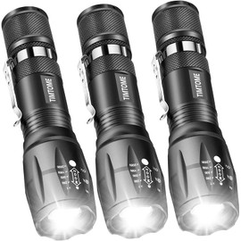 LED Flashlight, Ultra Bright XML T6 Handheld Flashlights - High Lumen, Zoomable, 5 Modes, Water-Resistant - Perfect for Camping Biking Home Emergency or Gift-Giving (3)