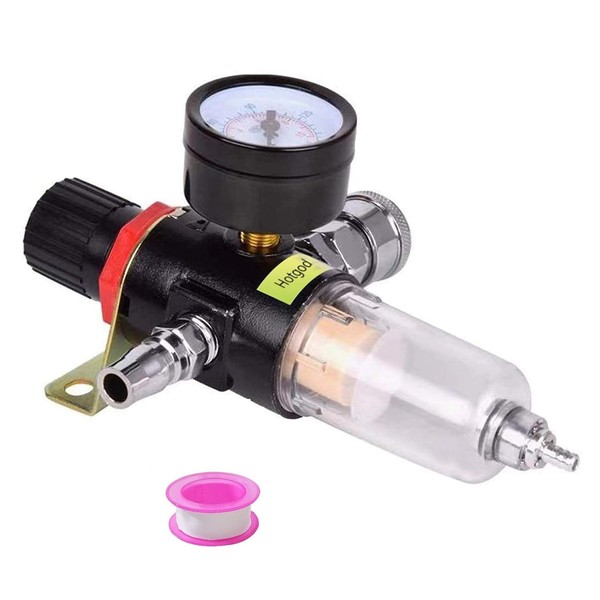 Hotgod 1/4" BSP Air Filter Regulator Compressor Moisture Trap Oil