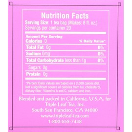Triple Leaf Tea Bags, Mulberry Leaf, 20 Count