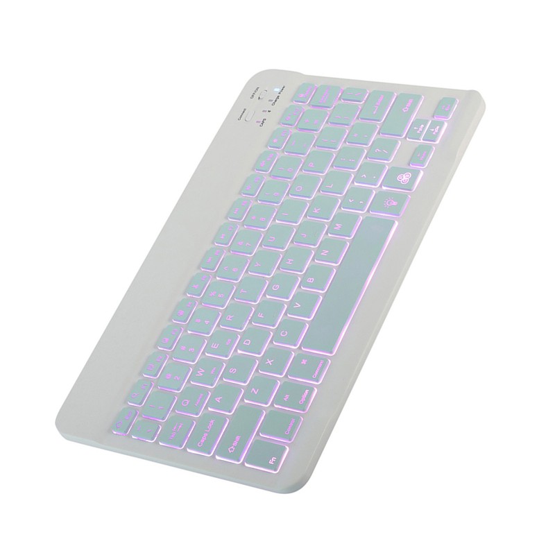 10 inch Wireless BT Keyboard Ultra-thin Rechargeable BT Keyboard Three-system