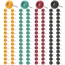 PMIQSA 120 Pieces Abrasive Wheels 1" (25mm) Abrasive Buffing Polishing Wheels Set, 80/150/240/400 Grit with 1/8" (3mm) Shank, For Dremel Rotary Tools