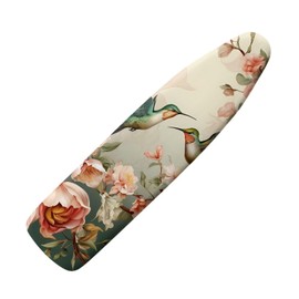 Vanideaoty Large Ironing Board Cover 55 x 16, Heavy Duty Soft Fabric Iron Board Covers Hummingbird Flower