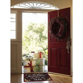 Kilipes Christmas Doormat Indoor Entry Way Door Mat for Front Door Patio Non Slip Rubber Entrance Door Mats Holiday Decor (Christmas Mat-D)