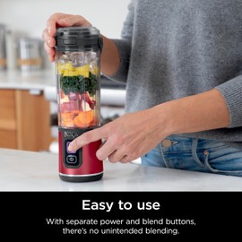 Ninja Blast Portable Blender & Accessories, Cordless, 18oz. Vessel, Personal Blender for Shakes & Smoothies, Leakproof Lid & Sip Spout, USB-C Cord, Dishwasher Safe Parts, BPA Free, Red, CL155ARD