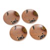 Fukubeya Mino Ware Raccoon Plates, Set of 4, Made in