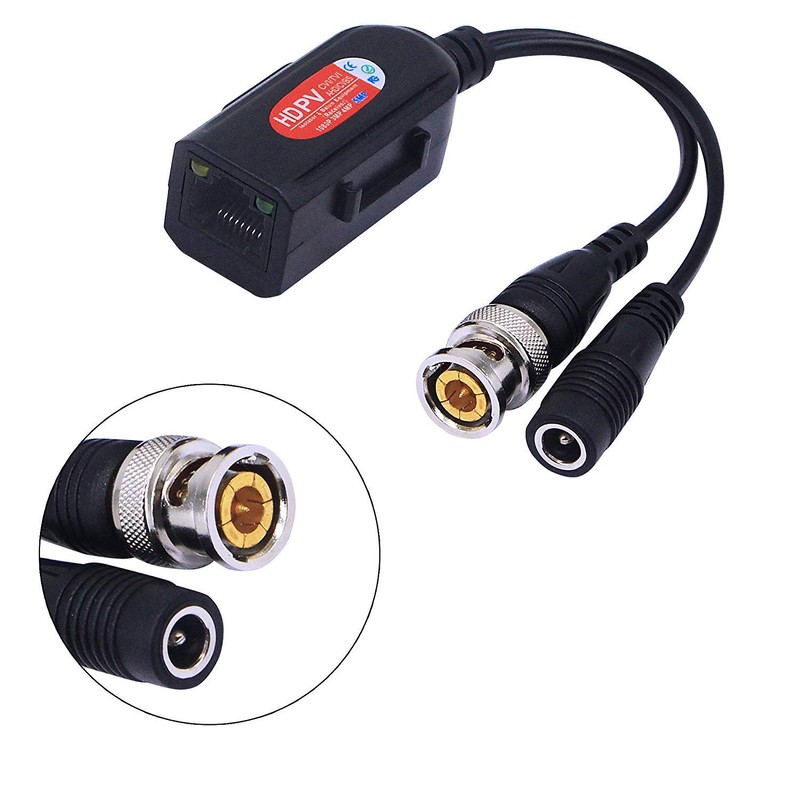 SinLoon 2 Pairs Passive Video HD-TVI/CVI/AHD Balun 1080 P-5 MP