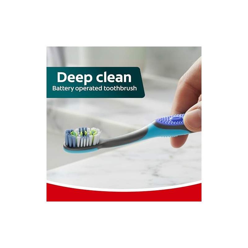 Colgate 360 Vibrate Deep Clean Battery Operated Toothbrush Pack, Soft