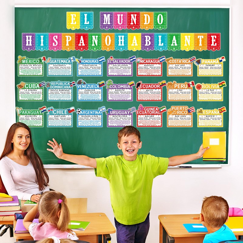 gisgfim Spanish-Speaking Country Bulletin Board Decorations Spanish Classroom Paper Cutouts