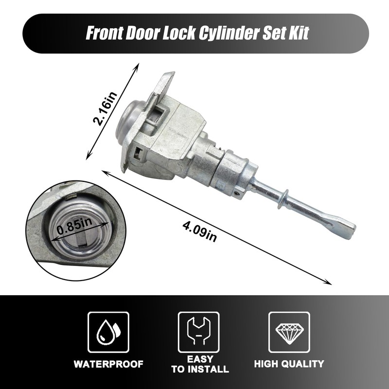 XQSMWF Front Driver Side Door Cylinder Lock with 2 Keys,