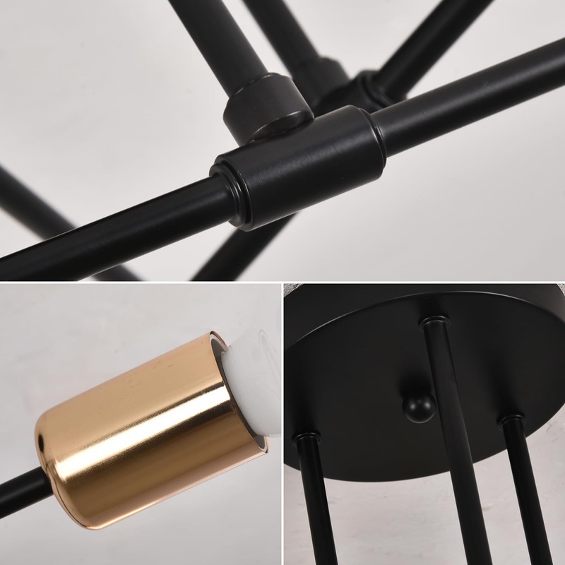 ZYDTRIP Sputnik Chandelier Ceiling Light, Adjustable Ceiling Lights Living Room