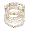 Fuqimanman2020 Chunky Simulated Pearl Stackable Stretch Bracelet Set Beaded Ball