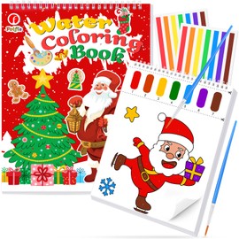 FOIFIS Paint with Water Coloring Books for Toddlers, Watercolor Painting Book and Drawing Art Paper for Kids Ages 3 4 5 6 7 8 Years Old, Christmas Art Craft for Drawing with Brush