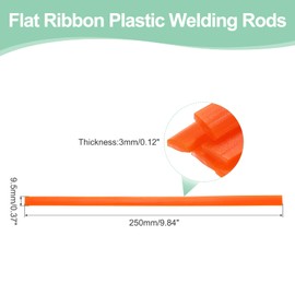 MECCANIXITY 5 Pcs Orange Plastic Welding Rods 9.5mm x 250mm HDPE Flat Ribbon Plastic Welding Strip for Repairing Water Tanks Forklift Pallets Trash Cans Transfer Troughs(0.4inch x 10inch)