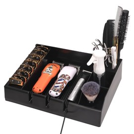 BARBERTOP Barber Clippers Tray Station Hair Trimmer Holder Multifunctional Razors Case Stylist Hairdressing Combs Clips Scissors Holder(12.87" X 8.9")