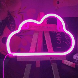Nordstylee LED-Neon-Wolken-Lichtschild, Neon-Schild, Kinder, Nachtlicht, Wanddekoration, für Kinderzimmer, Schlafzimmer, Geburtstag oder Hochzeitsgeschenk (Rosa)