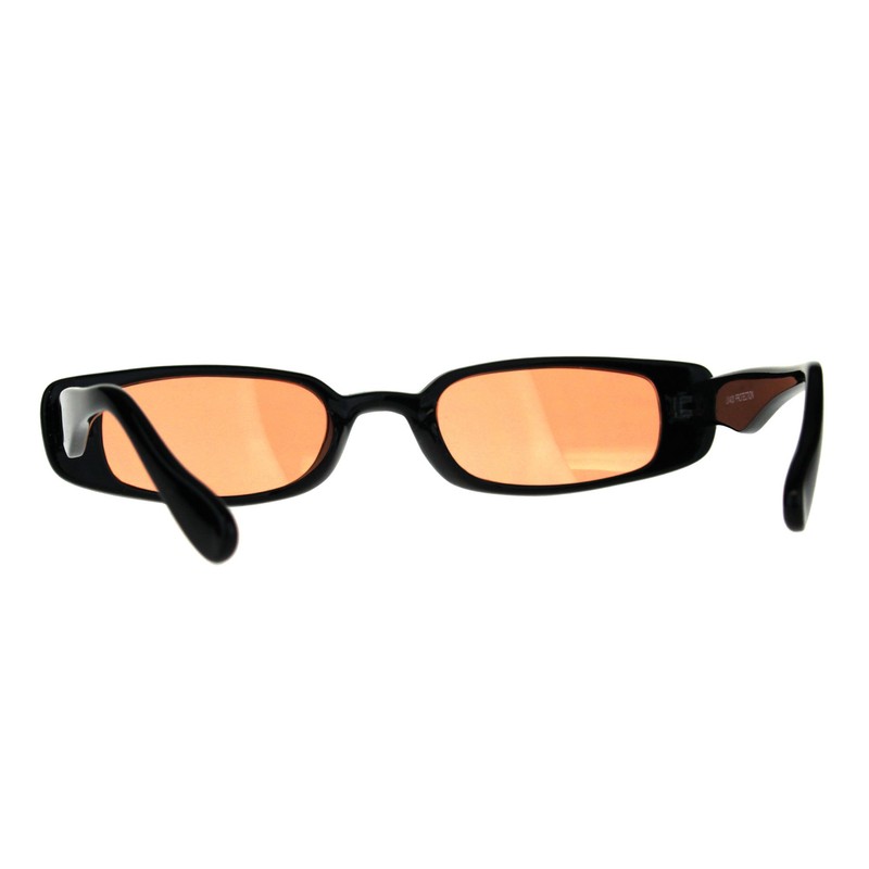 PASTL Super Slim Sunglasses Womens Thin Rectangular Frame Black, Orange