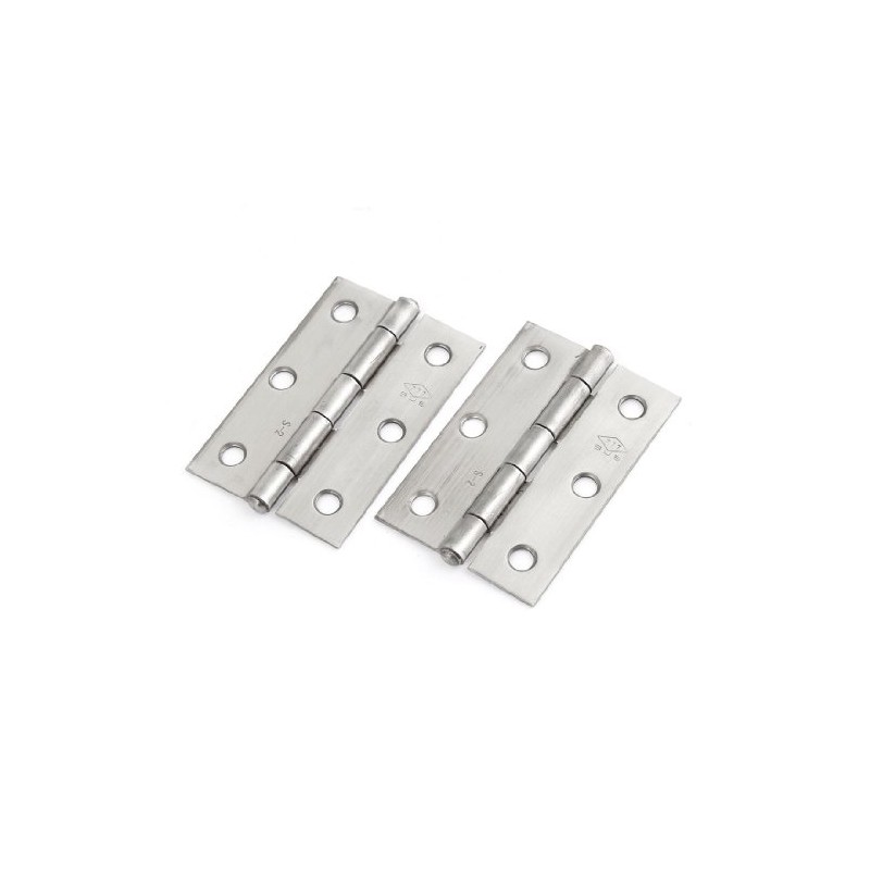 Sourcingmap 2 Pcs Stainless Steel Folding Cabinet Door Hinge 64mm