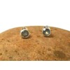 Art Gecko Fiery LABRADORITE Round Shaped Sterling Silver Stud Earrings