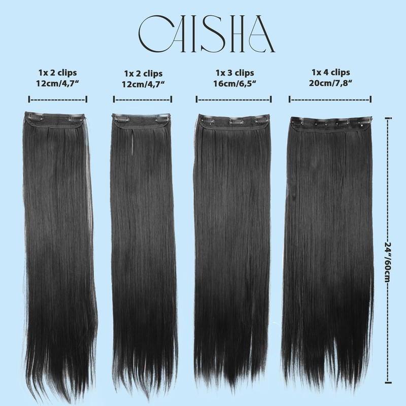 CAISHA XXL 24" 4 pcs Full Head Set Clip in