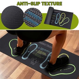 Squat Mat with Foot Position, 31.5" x 13.8" Non-Slip Exercise Mat for Squats, Leg Workouts & Ab Training, High-Density Cushioning for Joint Protection, Portable Home Gym Floor Mat for Lunges, Yoga