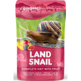 Gargeer 2oz Land Snail Complete Diet with Fruit. Nutritious, Balanced, Non-GMO, No Ethoxyquin or Copper Sulfate Food Option. Enriched with Dried Banana, Mango, and bee Pollen. Proudly Made in The USA