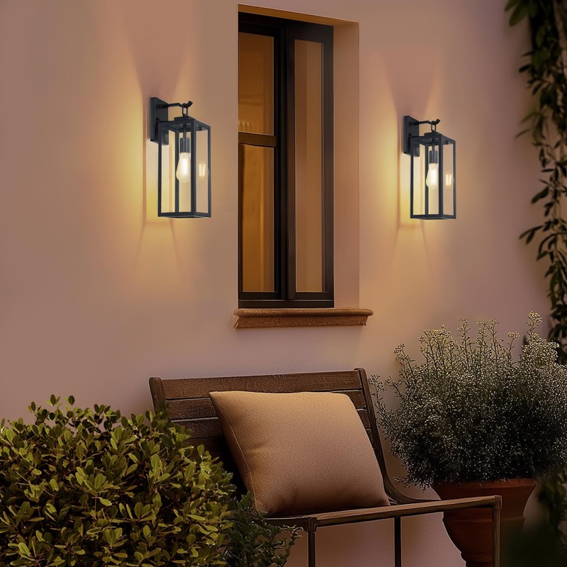GRUENLICH Outdoor Wall Light Fixtures, 18 Inch Black Exterior Waterproof
