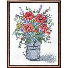 Janlynn Stamped Cross Stitch Kit, Poppies