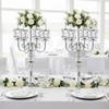 Silver Candelabra Table Centerpieces: 5 Arm Crystal Pendant Candle Holders