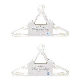 Strix Design SB-090 Grip Hangers, Set of 5 x 2, White Laundry Hangers, Room Drying, Indoor, Simple
