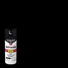 Rust-Oleum 376855 Stops Rust Custom Spray 5-in-1 Spray Paint, 12 oz, Flat Black, (Pack of 1)