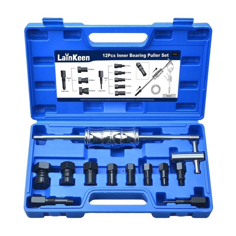 LainKeen 12pcs Blind Hole Collet Bearing Puller Set, Internal Bearing