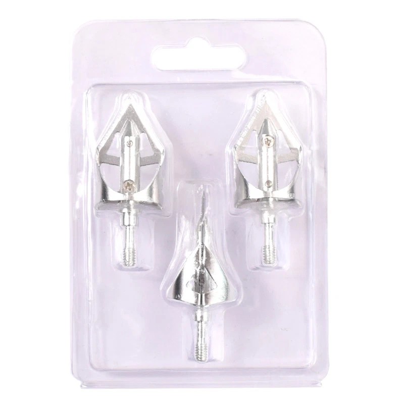 high.archery 3 Broadheads Steel Arrowheads Replaceable Silver Archery Outdoor Target