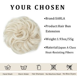 Messy Hair Bun Hair Scrunchie for Women Thick Hairpieces Hair Scrunchie Updo Wavy Curly Ponytail Extension Doughnut Hair Chignons Hair Accessories