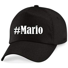 Baseball Cap with Hashtag # Mario Baseball Cap with Hash Tag... Diamond for Men or Women and Children in the trend colour: Black and White Hip Hop Streetwear.. Ball Cap with Large Screen - black