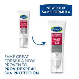 CETAPHIL Redness Relieving Daily Facial Moisturizer SPF 40, 1.7 fl oz, Broad spectrum Sunscreen, Neutral Tint, For Redness-Prone Skin