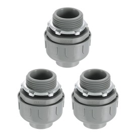 sourcing map 3Pcs Nonmetallic Liquid Tight Connectors, 1" NPT Plastic Flexible 180 Degree Conduit Fitting for Conduit, Pipe Tube Connection and Leakproof, Gray