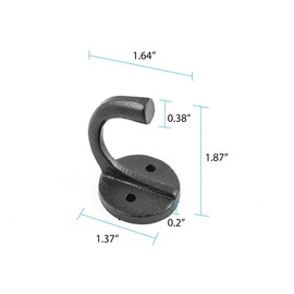 Hooks Wrought Iron Black Coat Hook RSF 1 1/2 X 1 3/4