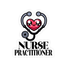 CafePress Nurse Practitioner Stethoscope Small Die Cut Sticker, 3"x4" Glossy Finish