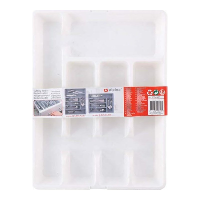 Envenzo Cutlery Drawer Organiser Plastic 36.5X44.5X4.3CM Kitchen Drawer Large Extendable