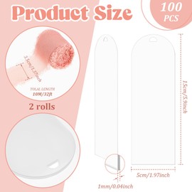 Yeaqee 100 Pcs Acrylic Bookmark Blanks Clear Acrylic Bookmarks Acrylic Tags with 2 Rolls Ribbon DIY Craft Transparent Bookmark for Reading Lovers for School Presents(5.9 x 2 Inch,Dusty Pink)