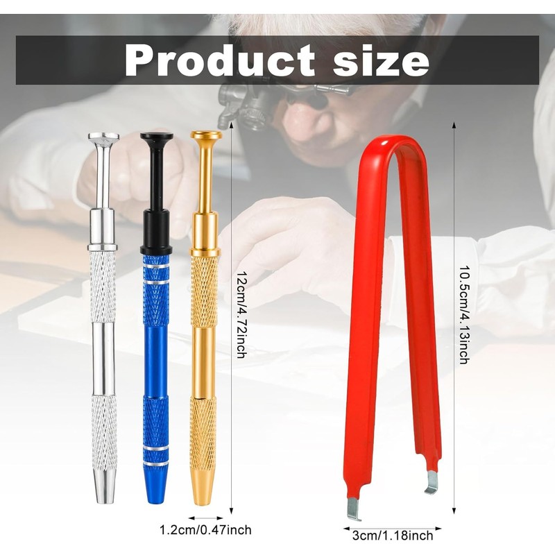 Stainless Steel Piercing Ball Grabber Tool, Pearl GrabberPickUpTool,4PcsJewelryPickupToolsPiercingClawToolwith U-ClipStrongReliablePiercingBallGrabberTool forPearlJewelrySmallParts,Colorful