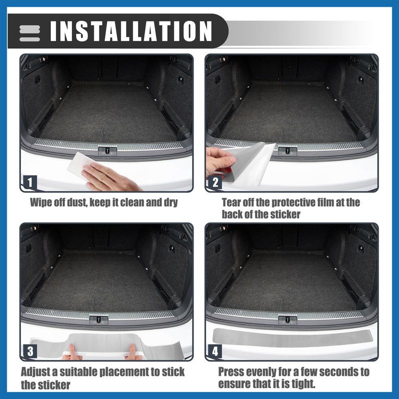 A ABSOPRO Car Rear Bumper Protector Trim, 35.43", PVC, Silver